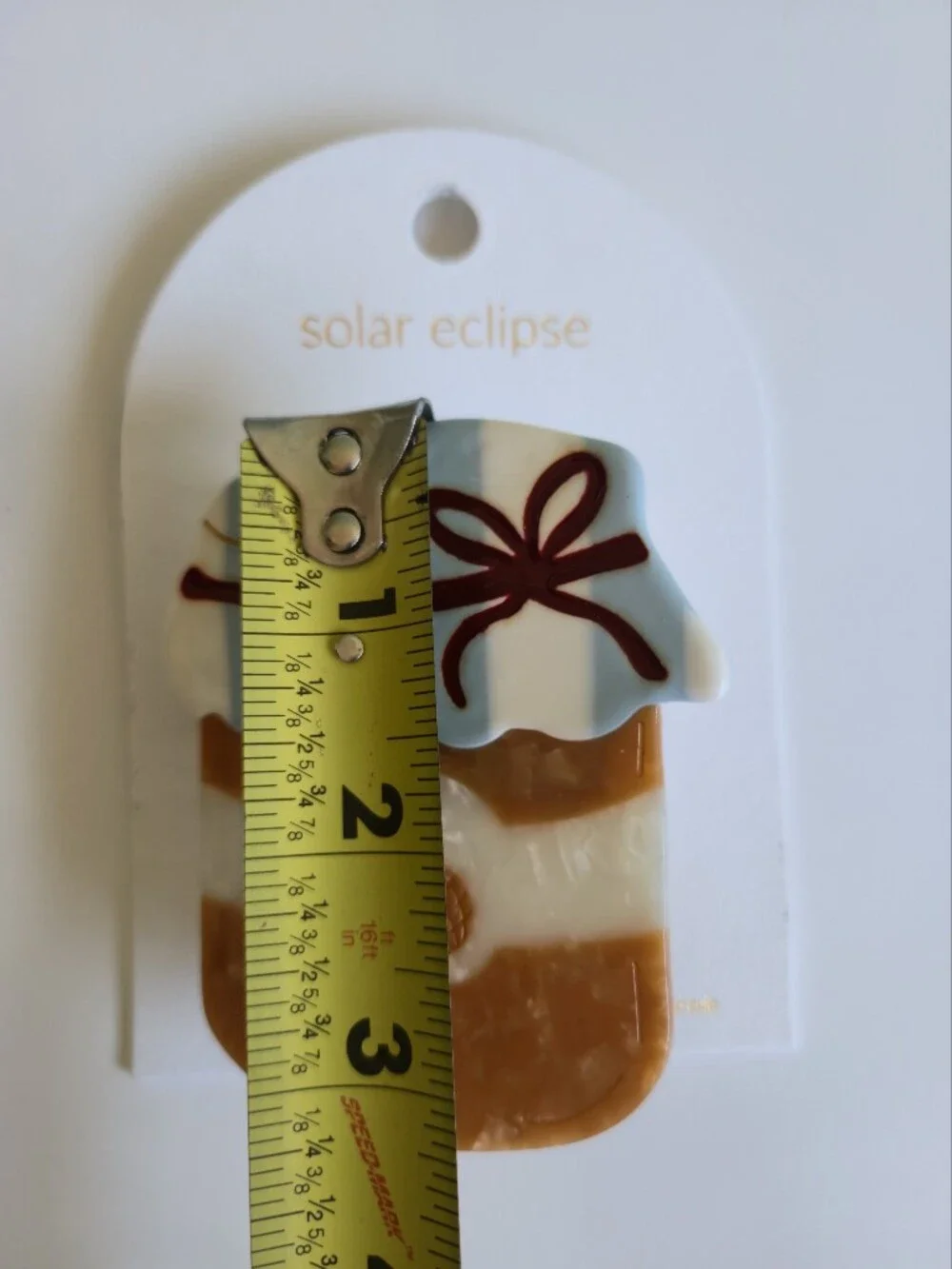 Solar Eclipse Hand painted Peanut Butter Claw Hair Clip Eco-Friendly NWT
